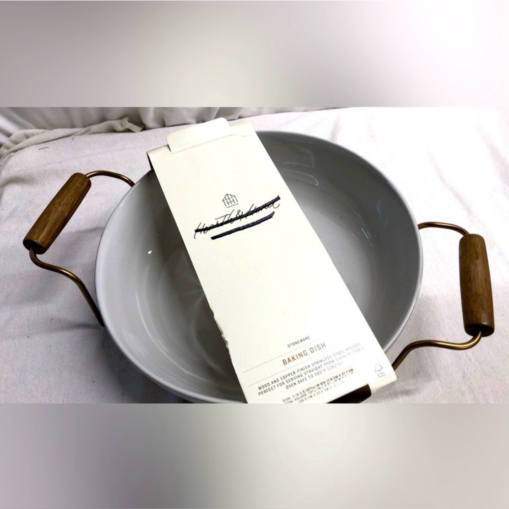 NEW 3 Qt Oven-to-Table Stoneware Baking Dish Set Cradle Carrier Holiday Cooking - Picture 5 of 8
